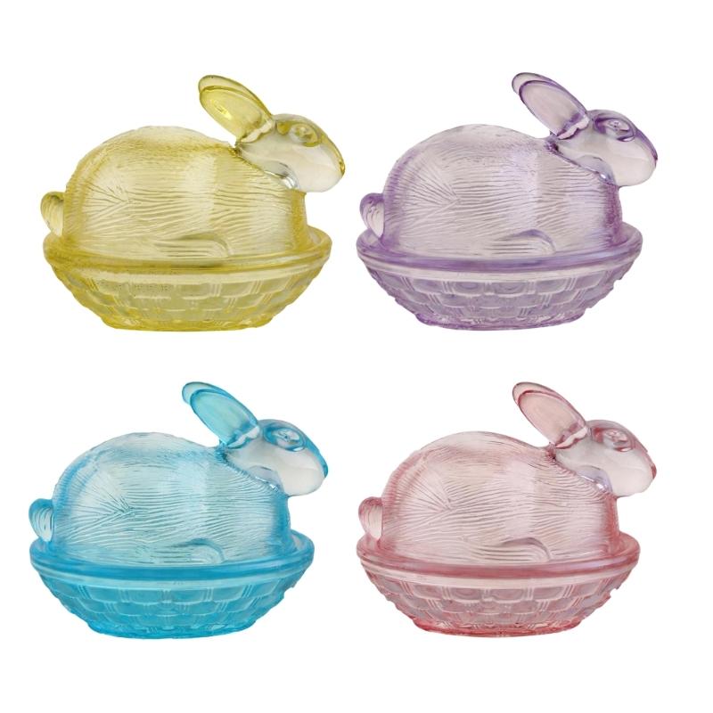 Decorative Rabbit Glass Container Ideal For Desktop Display Candy Bowl For Organizing Snacks Home Decoration