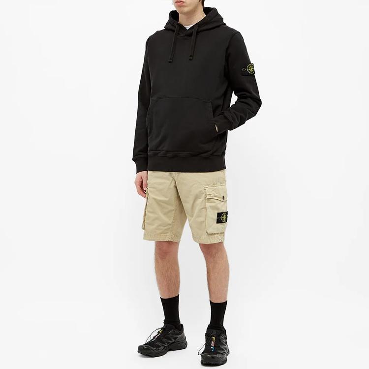 STONE ISLAND Sweat à capuche popover teint en pièce 'Noir' Homme 741564151-V0029
