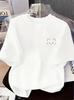 Minimalist Chest Small Logo Cat Easy Line Drawing Harajuku T-Shirt Skin Friendly Breathable Knit Short Sleeve Loose  Basic