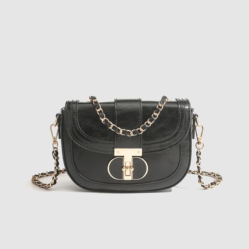 Moderne sadeltaske crossbody-taske pendlertaske kæde alsidig skuldertaske bære
