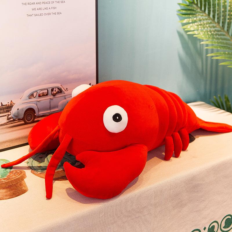 Simulation lobster doll plush toy crayfish throw pillow rag doll ocean doll creative birthday gift for men and women