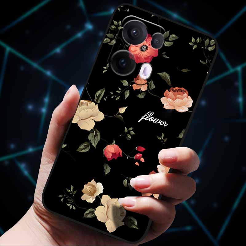 3D Flowers Emboss Fundas For OPPO Reno 13 Reno13 Pro 13F 5G Case Soft Silicone Phone Case for OPPO Reno13 Pro Back Cover Coque