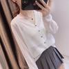 1116 New Spring and Summer Women's Ice Silk Short Knitted Small Cardigan Loose V-Neck Sunscreen Jacket Linen Air Conditioning Shirt Thin