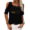 Women Fashion Print Tee Shirt Summer Off Shoulder Short Sleeved Top Ladies Casual O Neck T-shirt