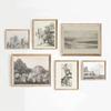 Esboço Vintage Árvores Paisagem Botânico Cipreste Poster e Impressões Impressão em Tela Arte de Parede Quadro para Decoração de Sala de Estar