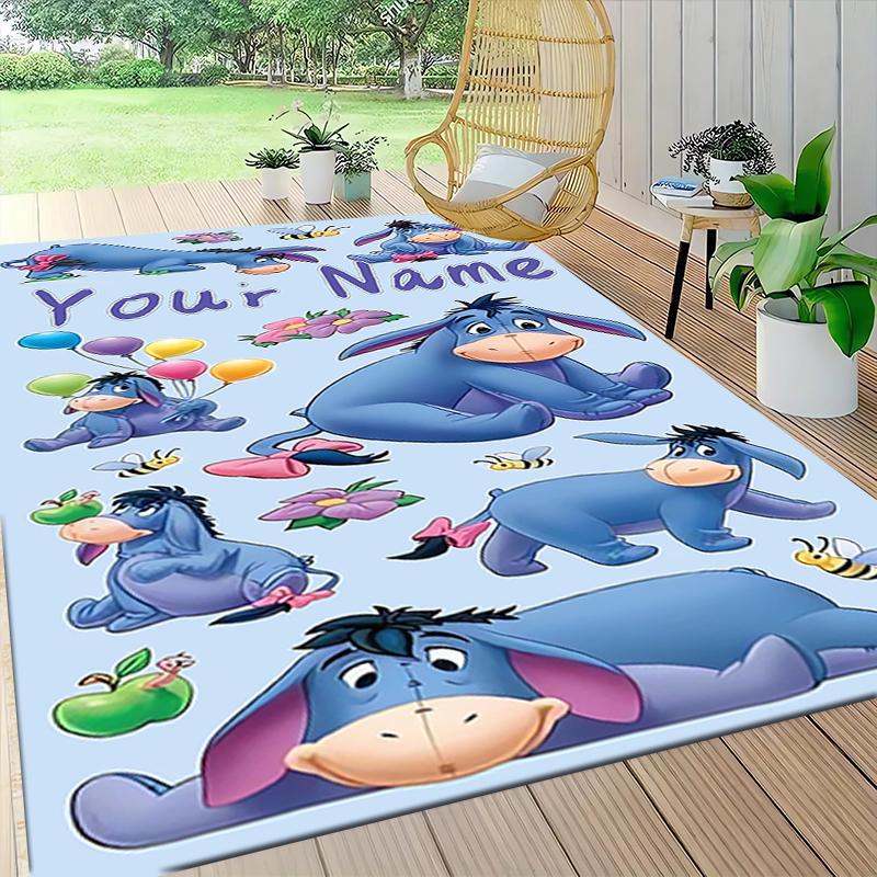 Custom Name Stitch's Sweet Delight Carpet Rug Customizable Soft Washable Anti-Slip Home Living Room Sofa Mats Personalized Rug. 0909366