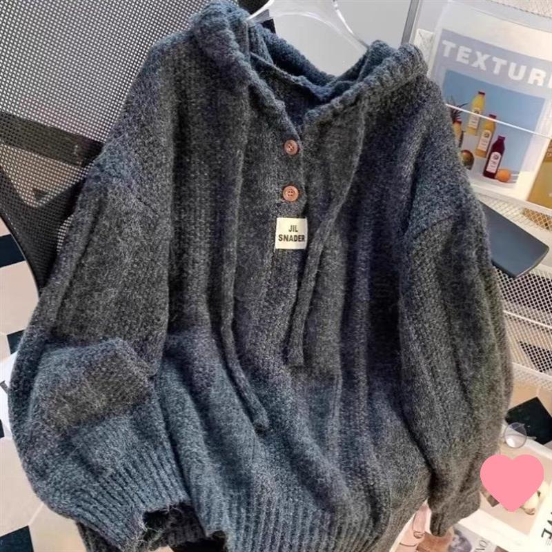 Versatile Thick Knit Hooded Sweater: Loose Korean Style for Women