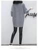 Women's Long Pullover Sweatshirt Round Neck Long Sleeve Solid Color Plus Size Sweater Jacket