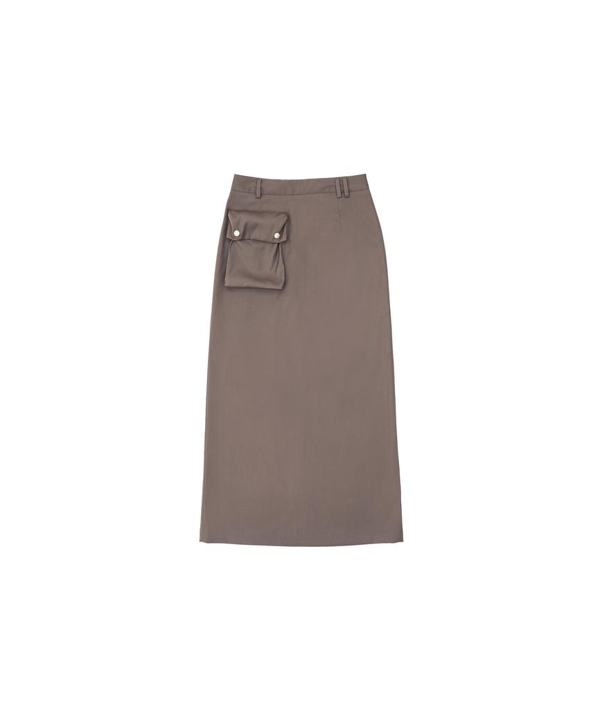 320 Showroom 1Cargo Pocket Long Skirt Khaki Brown