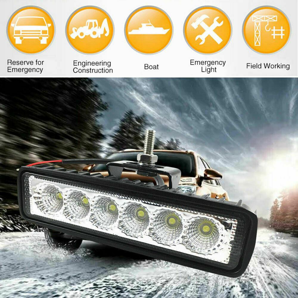 6 LED 18W Car LED Work Light DRL Spotlight High Bright Waterproof Auto Offroad SUV Truck Headlights Driving Lamp 12V