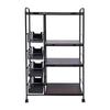 Kitchen Bakers Rack 4 Tier Utility Cart Storage Shelf Organizer Microwave Oven Stand Storage Cart Workstation Shelf