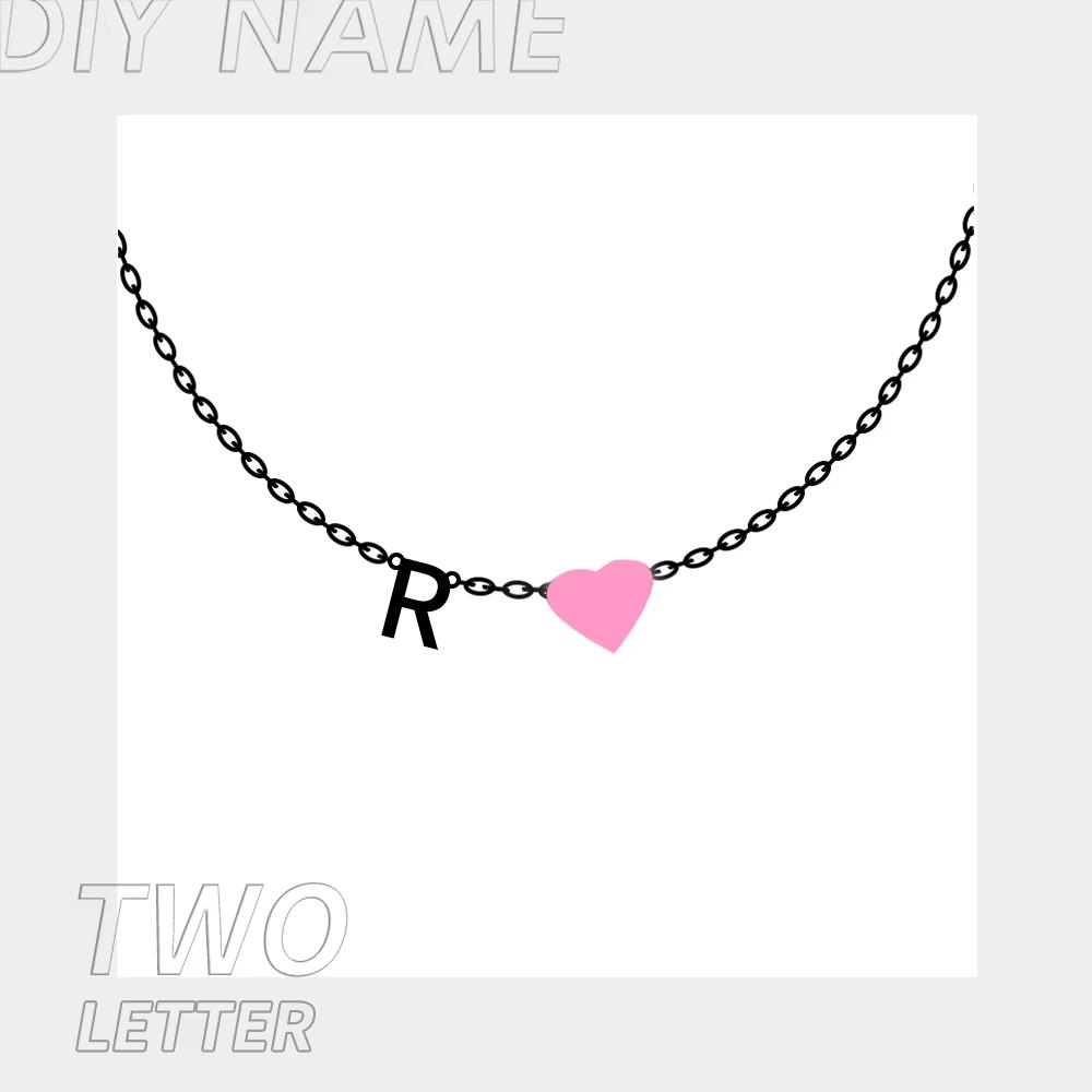EManco Dropshipping Personalized Jewelry Colorful Rhinestone Necklace Diy Letter Heat Charm Constellations Necklace for Women