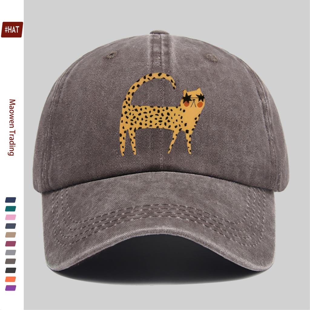 pc Leopard Print Cute Animal Pattern Baseball Cap Fashionable Design Sun Hat Comfortable Lightweight Trucker Hat Adjustable