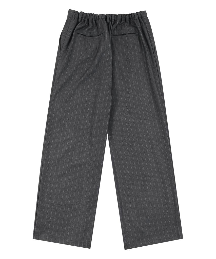 PRAIRIE Striped Wide Slacks (Gray)