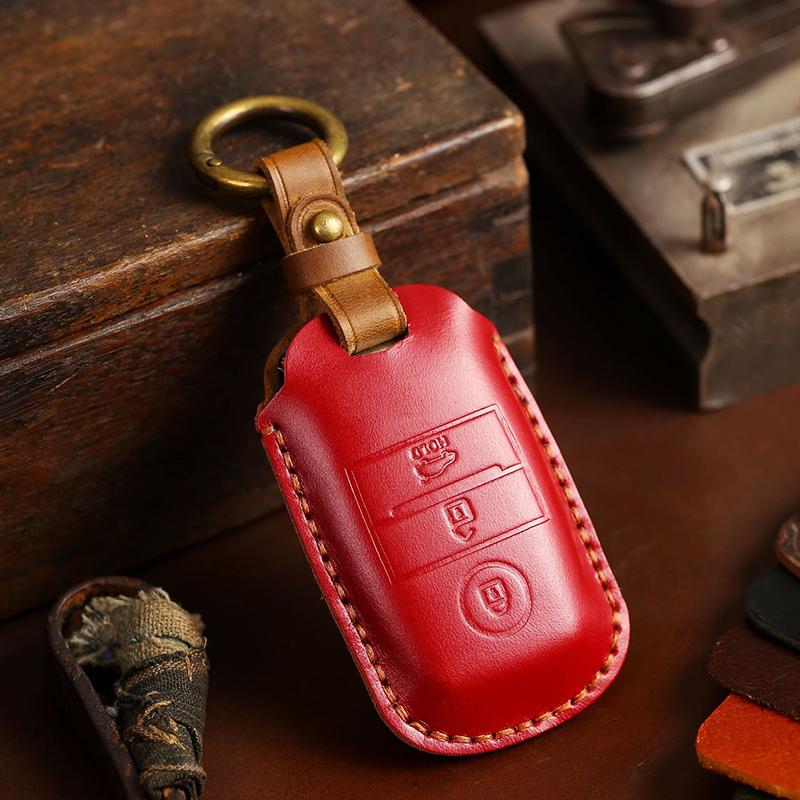 GUSHIBEI Genuine Leather Car Key Case Cover For KIA