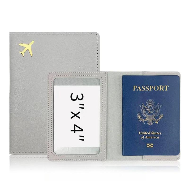 Bărbați Femei Unisex Suport Pașaport Auriu Avion Călătorie Accesoriu Husă Ușor Impermeabil Blocare RFID Subțire Suport Card