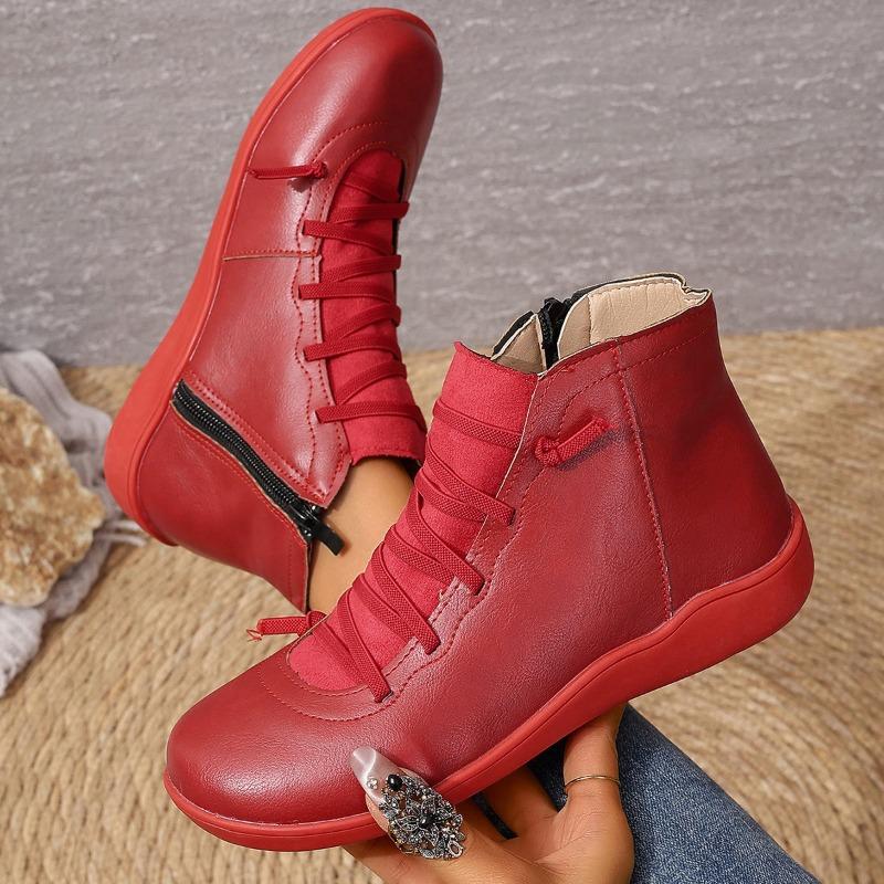 Women's Autumn-Winter British Style Low-Cut Short Martin Boots, European Casual Footwear, Available In Large Sizes.