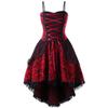 Lady Vintage Lace Layered Dip Hem Sleeveless Bandage Corset Dress
