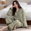 Pure Cotton Pajamas Women's Autumn Can Wear Long-sleeved Trousers Spring Elegant Gray Women's Loungewear Women's 1011 New Winter