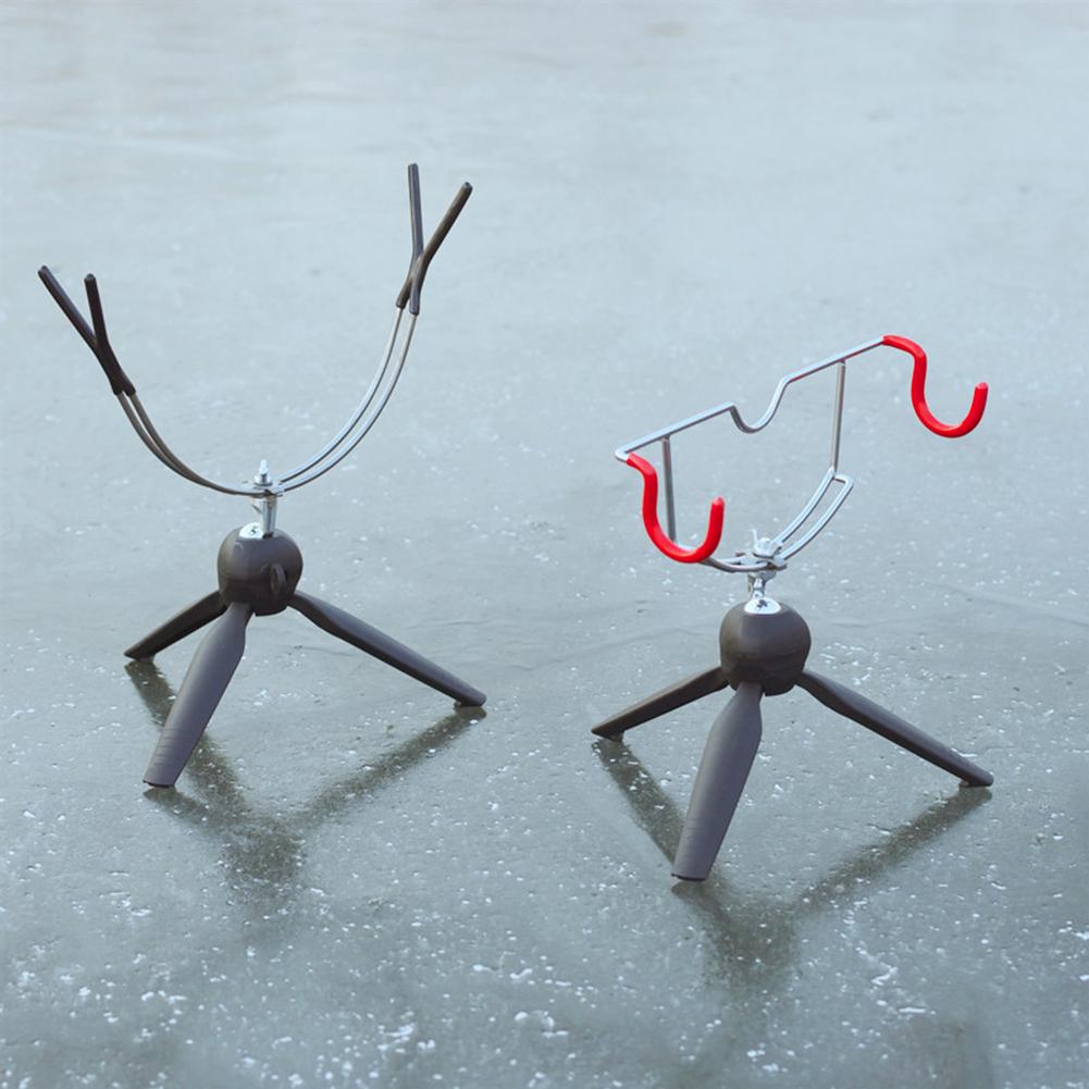 Support de canne à pêche sur glace portable Installation facile Support de canne à pêche à double tête Angle réglable Support de canne à pêche