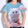Haine fete Tricouri fete Mânecă scurtă Animale drăguțe Imprimeu Haine de vară copii Casual Kawaii Gât rotund Topuri Îmbrăcăminte copii