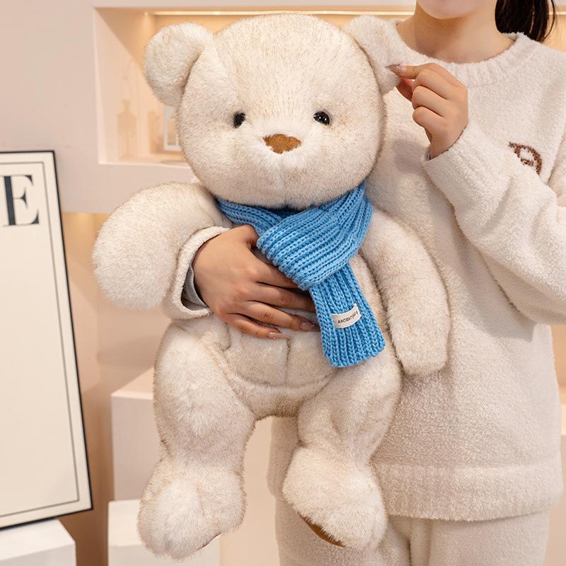 Scarf Teddy Bear Plush Toy Scarf Bear Sleeping with Rag Doll Girlfriend Children's Birthday Gift Bear Doll
