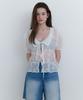 LETTERA See-Through Flower Blouse_White