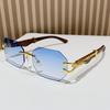 Vintage Polygonal Metal Frame Sunglasses Leopard Design Temples Unisex Outdoor Party Vacation Travel