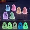 20/50/100 stuks Glow-in-the-dark Halloween Geest Figuur Mini Cartoon Geest Hars Beeldje Lichtgevend Miniatuur Geest Ornament Bureau Decoratie