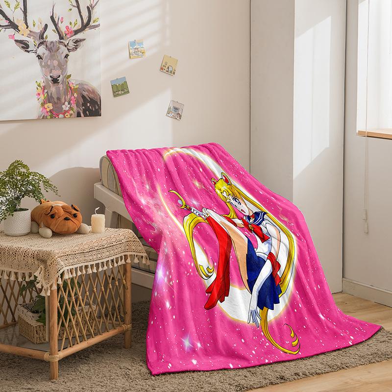 Cartoon Beautiful Girl Series Double-sided Flannel 2D Digital Printing Blanket Blanket