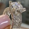 Fashion Luxury Crystal Engagement Ring For Women Aaa White Cubic Zirconia Silver Color Rings Wedding Trend Female Jewerly