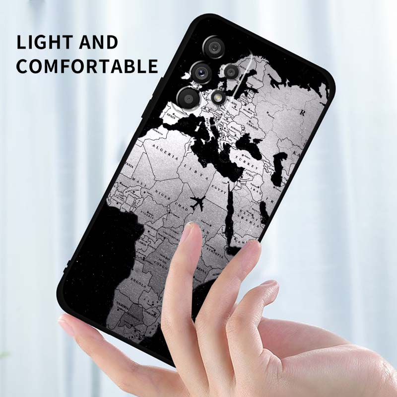 Coque de téléphone motif avion Fashion Pour Samsung A41 A35 A34 A33 A32 A25 A24 A23 A21s A06 A05 A04 A03 Note 10 20 Ultra 5G Noir