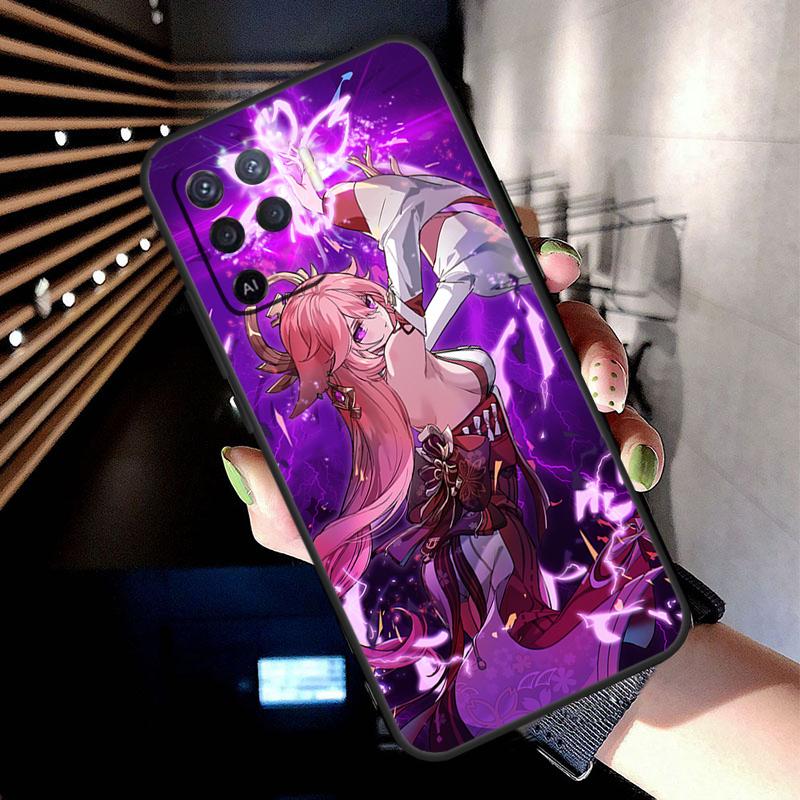 Genshin Impact Yae MIko Fodral För Oppo A17 A57 A77 A76 A16 A96 A18 A60 A80 A40 A38 A58 A78 A98 A94 A74 A54 A15 A5 Pro