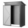 1533 x 876 x 1815 mm Metallträdgårdsbod, Förrådsbyggnad med Låsbar Dörr & 2 Spaltventiler, Lutande Tak Metall Utomhusförråd, Redskapsbodar