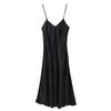 Women's Satin Nightgown Long Slip Sleep Dress Silk V Neck Sleepwear Solid Color Nightwear