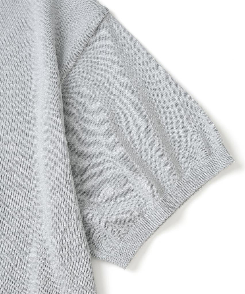 KNITTED Shellon Cooling Single Crop Round Knit Light Grey