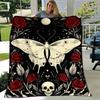 1pc. Gothic Butterfly & Rose Moon Stars Skull Heart Outdoor Blanket Home Office