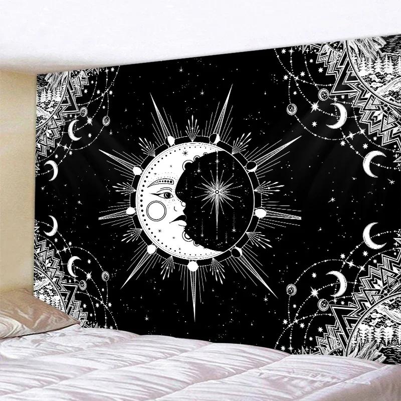 VIKAMA Dark Starry Sky Moon Tapestry Dreamlike Star And Moon Element Tapestry Bedroom Headboard InstagramStyle Decor Tapestry