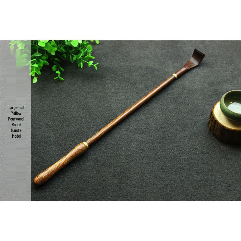 Ebony Wood Back Scratcher with Stainless Steel - Full Body Itch Relief