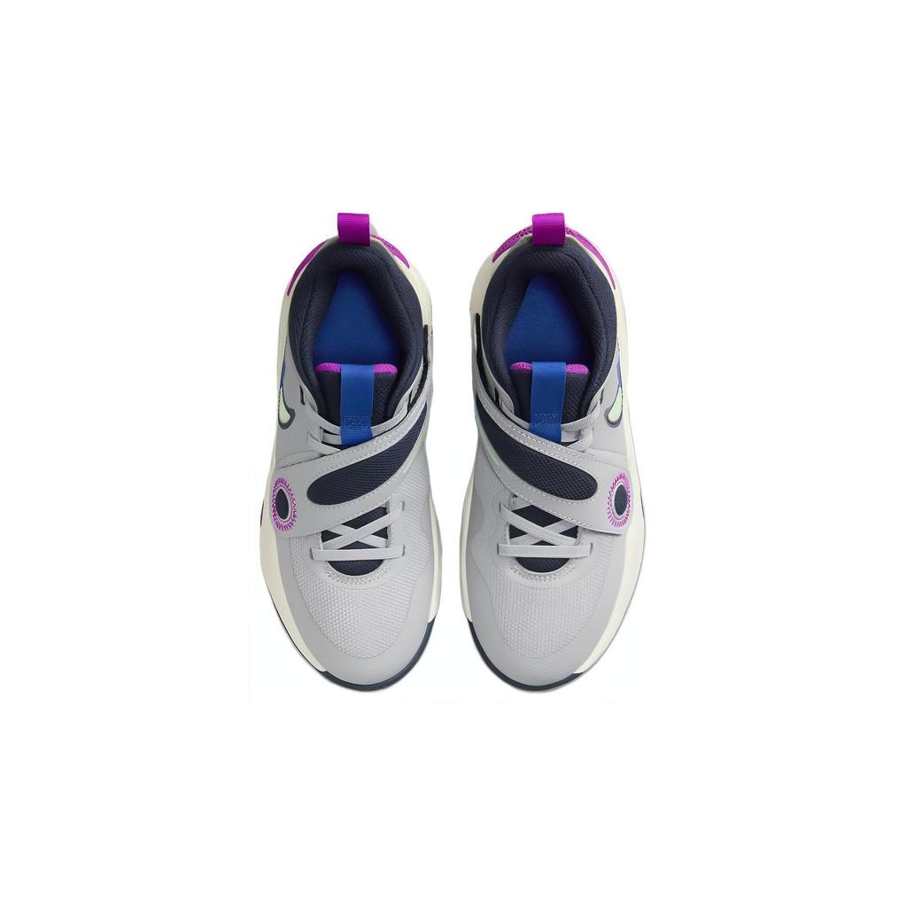Nike Team Hustle D 11 GS Comfortable Versatile Non-Slip Shock Absorbing Low-Top Kids Basketball Shoes Kids Sneaker Gray Blue FN5005-001