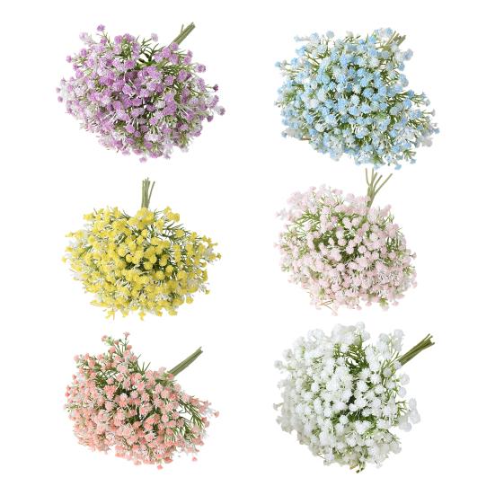 7 Bundles Baby's Breath Artificial Flower Faux Silk Gypsophila Flower Bouquet for Wedding Party Home Garden Decoration