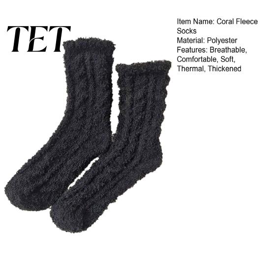 Warm Lounge Socks for Women Thickened Plush Women, Thermal Sleep Socks, Coral Fleece Winter Soft House Floor Autumn Cold Weather Non Slip