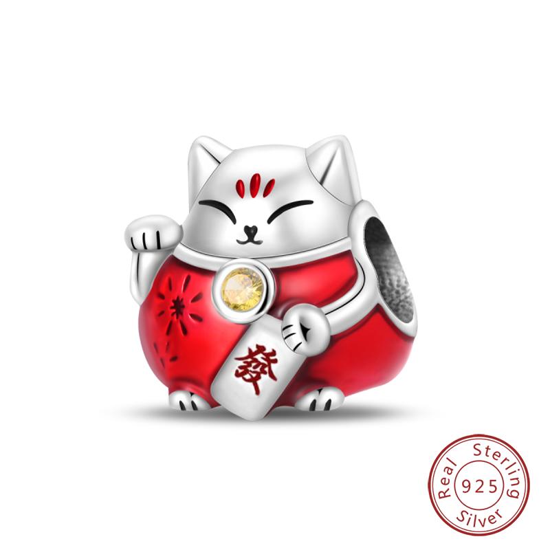 New Copper New Year Collection Lucky Cat God Of Wealth Lion Dance Pendants Charm Bead Charms Bead Charms Compatible With Do It Yourself Bracelets Jewe