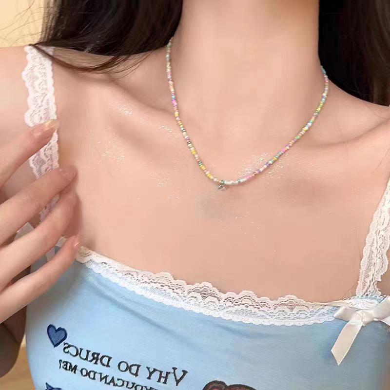 Candy-Colored Beaded Butterfly Necklace for Women - Sweet & Cute 2025 Clavicle Accessory