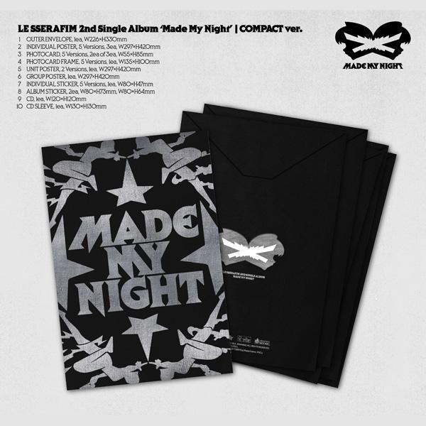 LE SSERAFIM 2ND Single Album [MADE MY NIGHT] COMPACT VER. Random