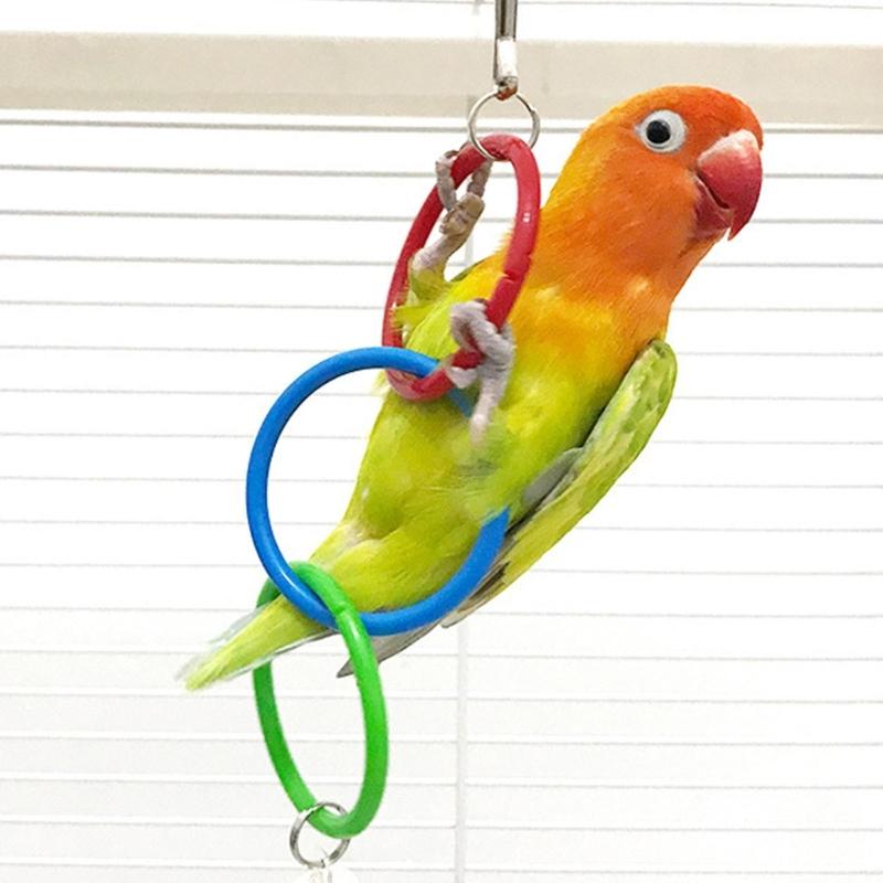 3 Pieces Interactive Rings Parrots Swing For Cage Enrichment Durable Swing Exercise Accessory