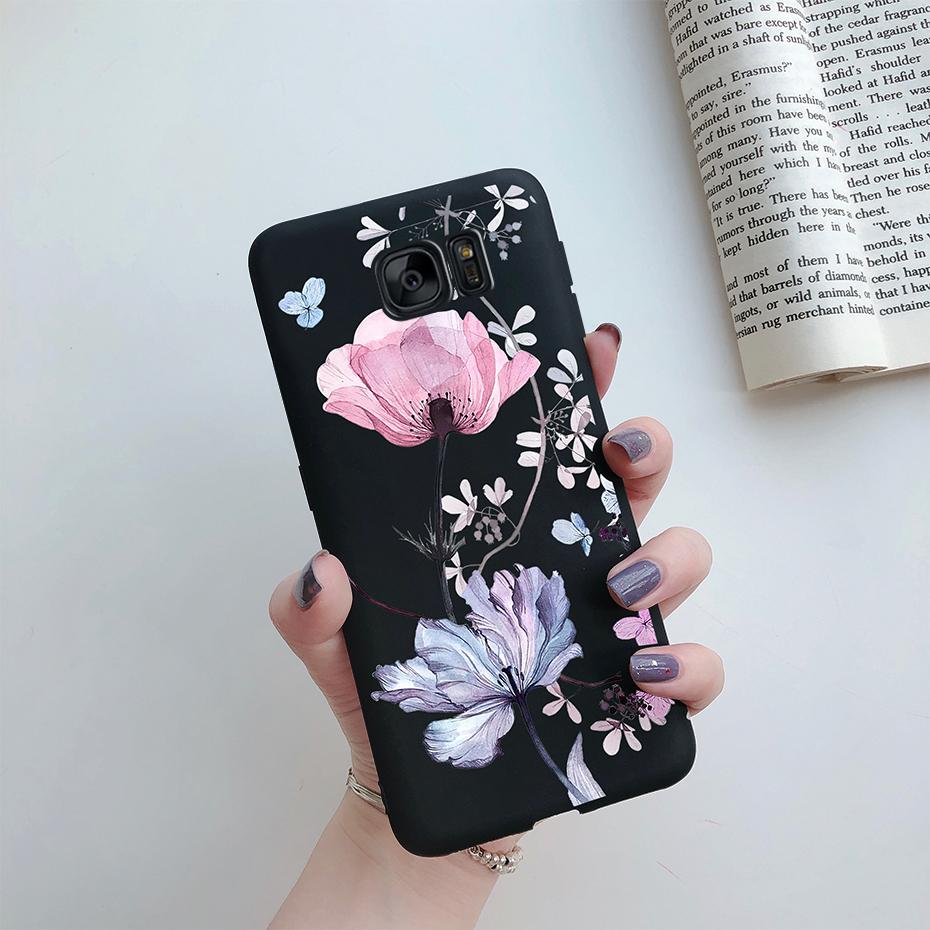 For Samsung Galaxy S6 S7 Edge Case Cute Love Heart Flower Silicone TPU Soft Cases Cover For Samsung S6 S7 S 6 7 Edge Phone Case