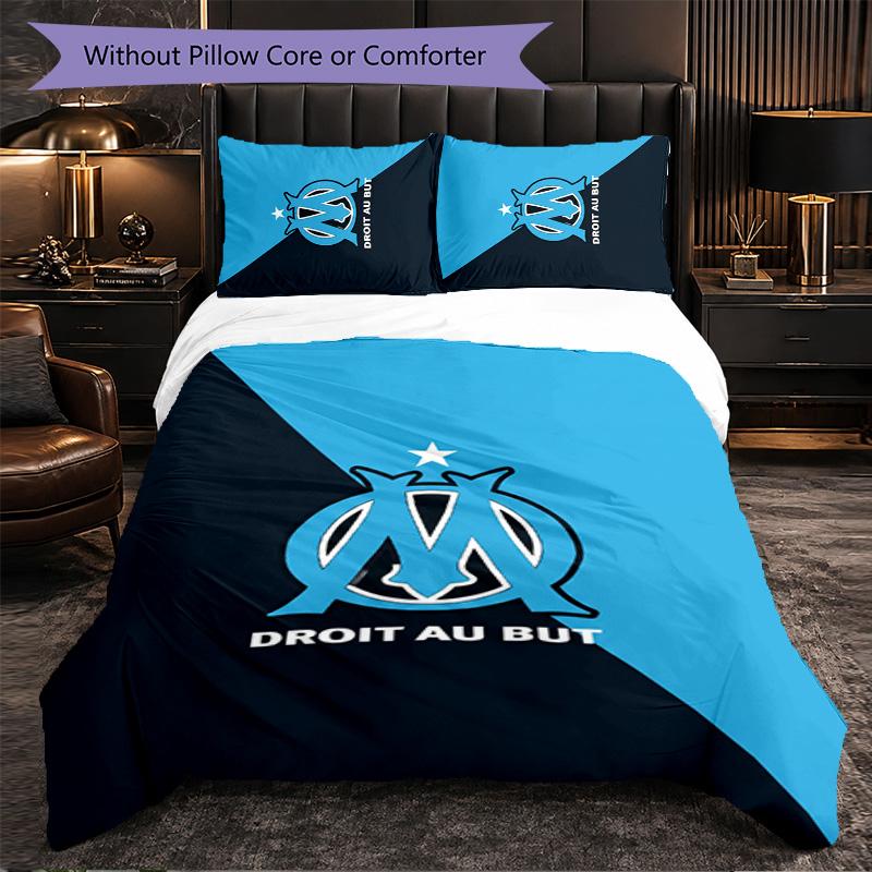 Olympique Lyonnais FC Themed Bedding 3Pcs Duvet Cover Set Decorative Bed Linen For Teen Room Home Decoration