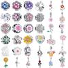 New 925 Silver Charm Fit Original Bracelet Accessories Women Jewelry Spring Flower Lucky Four-leaf Clover Sunflower