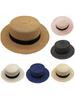 Summer Sun Protection Beach Flat-Brimmed Straw Hat Straw Woven Sunshade Hat Beach Wide-Brimmed Hat